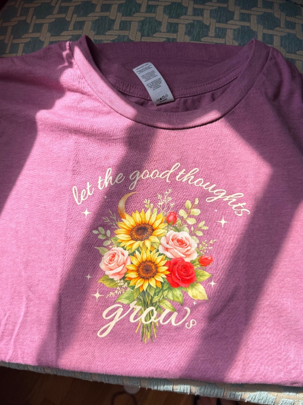 Ladies Garden Quote tee "Let the Good Thoughts Grow"